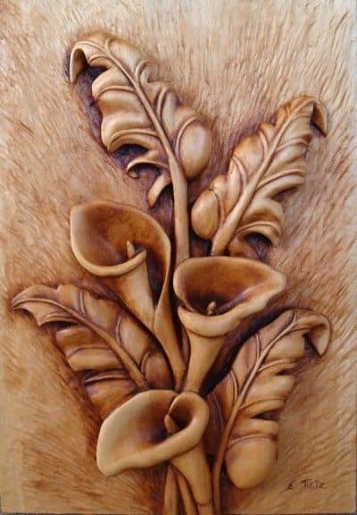 Сalla lilies relief carving
Author - <a href="https://vk.com/rezba_nsk" rel="nofollow">Wood Sculptor</a>
