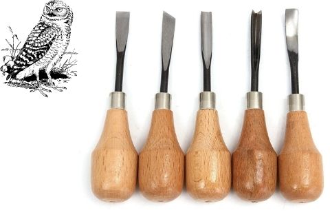 4pcs Holzschnitzerei Tools Satz Meißel zusammenschmieden Holzschnitt Messer SL# 