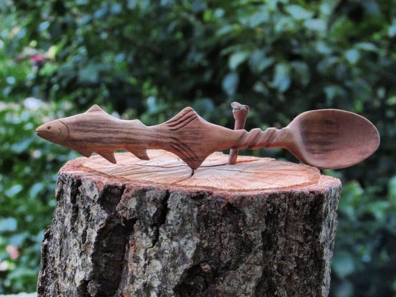 Fish-shaped spoon made of walnut wood
Author - <a href="https://www.instagram.com/bugra_baser/" rel="nofollow">İsmail Buğra Başer</a>