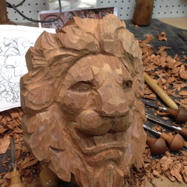 Wood Carving Lion's head
Author - <a href="https://www.instagram.com/jwoodsstudio/" rel="nofollow">Jamie Woods</a>
