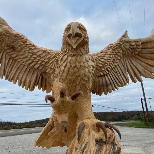 Сhainsaw Сarving An Eagle
Author - <a href="https://www.instagram.com/sawdust_sculptures/" rel="nofollow">Sawdust Sculptures</a>